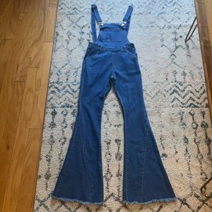 Flared Denim Overalls